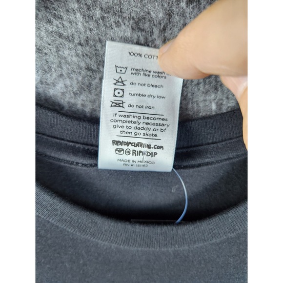 RIPNDIP Black Pocket T Shirt Cat Palm Tree Graphic Tee Medium - Picture 6 of 12